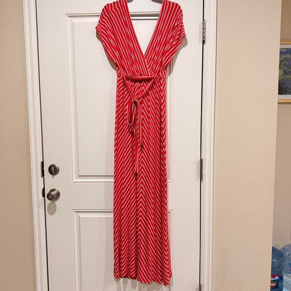 J.Crew "Clio" chevron Maxi Red Dress - size medium